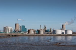 The Saltend Industrial Park, pictured from the Humber.