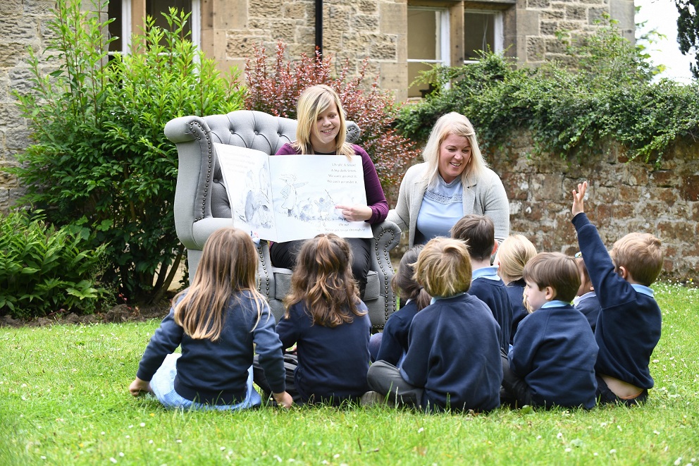 Storyteller sits comfortably at Northumbrian school